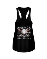 Baseball Skull - America Love It Or Leave It Ladies Flowy Tank tile