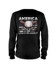 Baseball Skull - America Love It Or Leave It Long Sleeve Tee tile