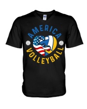 Volleyball - America Volleyball V-Neck T-Shirt tile