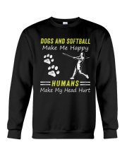 Softball And Dog Crewneck Sweatshirt tile