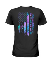 Soccer Purple Flag 2 Sides Ladies T-Shirt tile