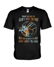 Volleyball - Your Talent Is God's Gift V-Neck T-Shirt tile