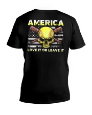 Softball Skull - America Love It Or Leave It V-Neck T-Shirt tile