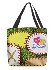 I Love Softball All-over Tote front