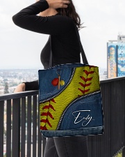 Custom Softball All Over Tote Bag All-over Tote aos-all-over-tote-lifestyle-front-05