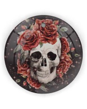 Skull Rose Ornament Circle Ornament (Wood tile