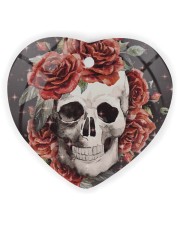 Skull Rose Ornament Heart Ornament (Wood) tile