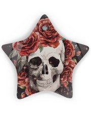 Skull Rose Ornament Star Ornament (Wood) tile