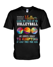 Volleyball - When A Mother V-Neck T-Shirt tile