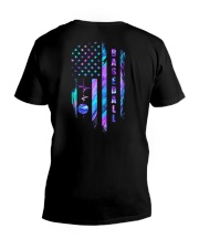 Baseball Flag 2 Sides V-Neck T-Shirt tile