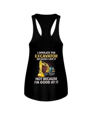 I Operate The Excavator 2 Sides Ladies Flowy Tank tile