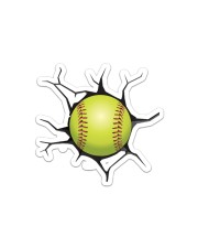 Softball Crack Sticker - Single (Horizontal) front