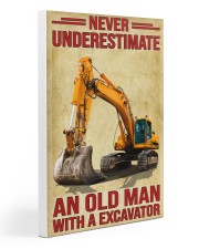 Never Underestimate An Old Man WIth A Excavator Gallery Wrapped Canvas Prints tile