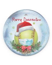 Softball - Merry Quarantine 2020 Ornament Circle ornament - single (porcelain) front