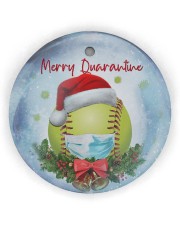 Softball - Merry Quarantine 2020 Ornament Circle Ornament (Wood tile