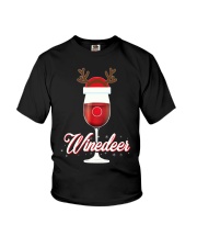 Winedeer Christmas Wine T-Shirt Reindeer Red Wine Youth T-Shirt thumbnail