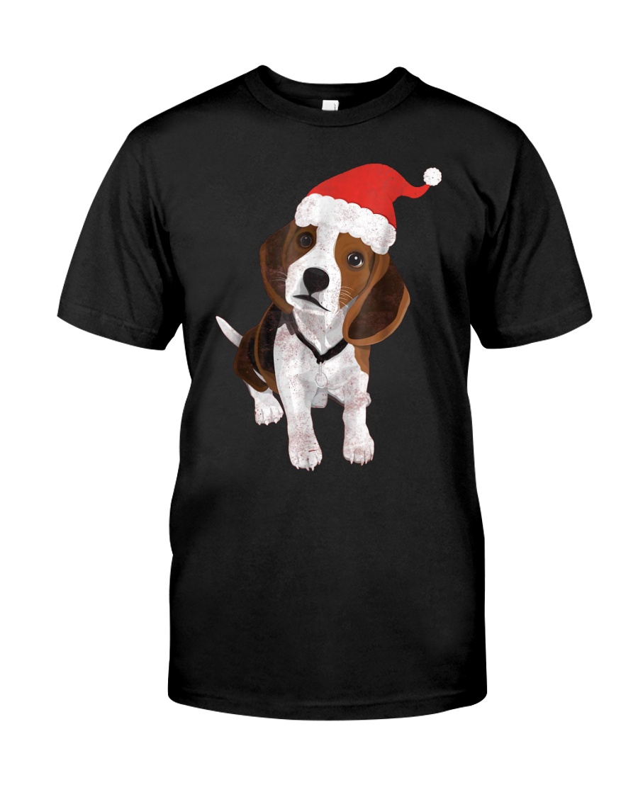 Beagle Santa Hat Shirt Merry Christmas Beagle Love Classic T-Shirt
