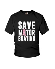 Save Motorboating Funny Breast Cancer Awareness Youth T-Shirt thumbnail