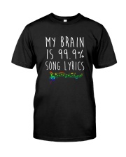 My Brain is 99 Song lyrics Funny Music Notes Premium Fit Mens Tee thumbnail