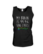 My Brain is 99 Song lyrics Funny Music Notes Unisex Tank thumbnail