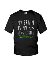 My Brain is 99 Song lyrics Funny Music Notes Youth T-Shirt thumbnail