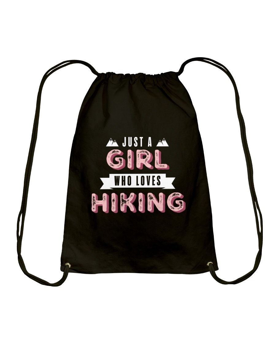 Just a Girl Who Loves Hiking Drawstring Bag
