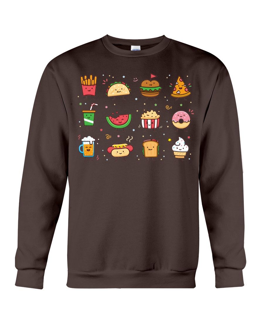 Cute Food Characters - Love Food Design Crewneck Sweatshirt