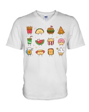Cute Food Characters - Love Food Design V-Neck T-Shirt thumbnail