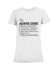The Auntie Code Hugs Are Mandatory Premium Fit Ladies Tee tile