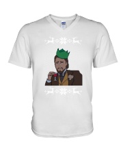 DiCaprio christmas jumper and sweatshirt V-Neck T-Shirt tile