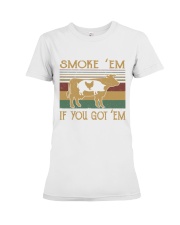 Cow pig chicken smoke 'em if you got em Premium Fit Ladies Tee tile