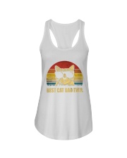 Best Cat Dad Ever Vintage Retro Ladies Flowy Tank tile