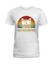 Best Cat Dad Ever Vintage Retro Ladies T-Shirt tile