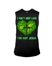 Heart I don't need luck I've got Jesus Sleeveless Tee tile