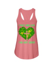Heart I don't need luck I've got Jesus Ladies Flowy Tank tile