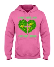 Heart I don't need luck I've got Jesus Hooded Sweatshirt tile