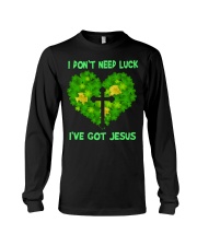 Heart I don't need luck I've got Jesus Long Sleeve Tee tile