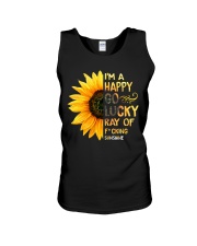 I'm a happy go lucky ray of fucking sunshine Unisex Tank tile