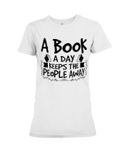 A Book A Day Keeps The People Away Premium Fit Ladies Tee tile
