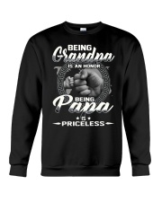 Being grandpa is an honor being papa is priceless Crewneck Sweatshirt tile