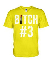 Bitch 1 Bitch 2 Bitch 3 matching friend V-Neck T-Shirt tile