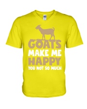 Goats make Me happy you not so much shirt V-Neck T-Shirt tile