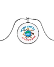 Yo Soy Boricua Pa' Que Tu Lo Sepas Metallic Circle Necklace thumbnail