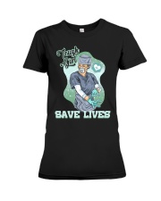 Tough girl save lives HLU - Nurse Premium Fit Ladies Tee tile