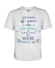 Dear patients TLU - Nurse V-Neck T-Shirt tile
