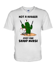 Not A Hugger - Just One Sharp Nurse HSL V-Neck T-Shirt tile