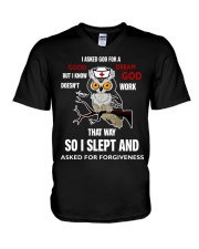 I Asked God For A Good Dream - Nurse V-Neck T-Shirt tile