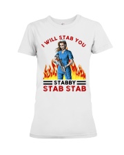 I will stab you HLD - Nurse Premium Fit Ladies Tee tile