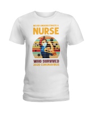 Never Underestimate A Nurse Ladies T-Shirt tile