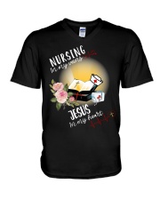 Nursing in my veins HLU V-Neck T-Shirt tile